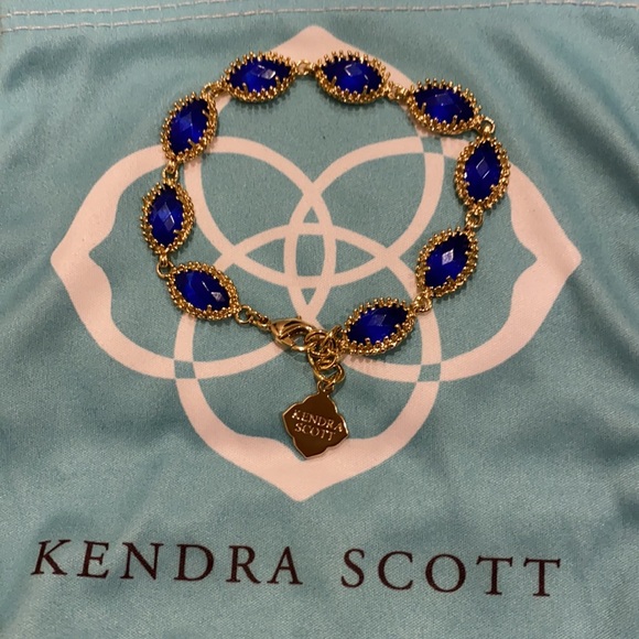 Kendra Scott Jana Cobalt Blue Stones & Gold Bracelet - Picture 2 of 10